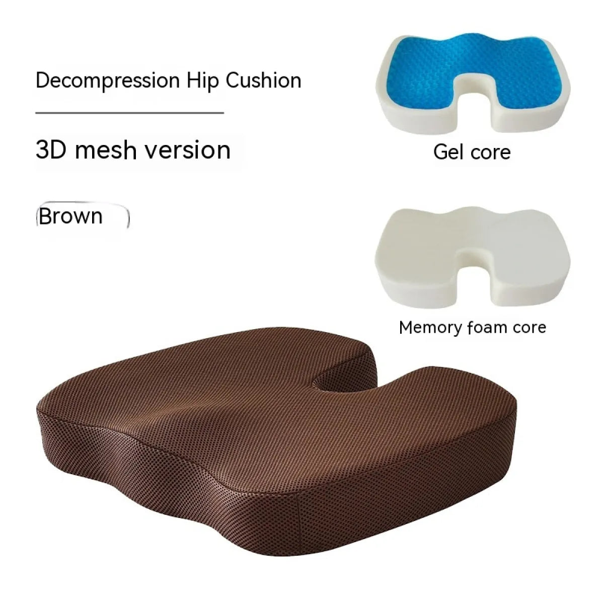 Spinaris Memory Foam U-Shaped Seat Cushion