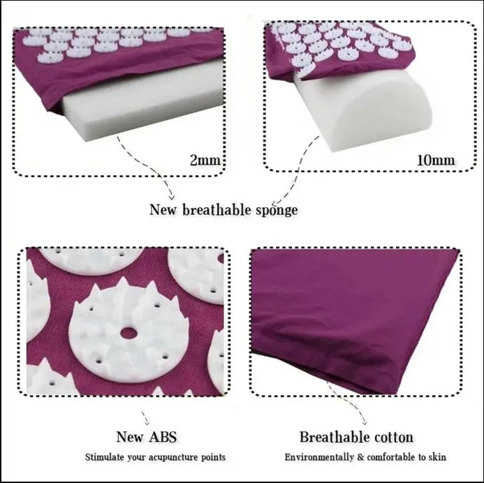 Acupressure Mat &amp; Pillow Set – Back, Neck &amp; Stress Relief